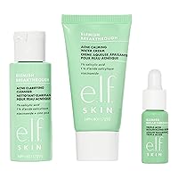 e.l.f. SKIN Blemish Breakthrough Blemish Control Basics Kit, Travel-Size Acne Skincare Routine, Cleanser, Serum & Moisturizer, Vegan & Cruelty-Free