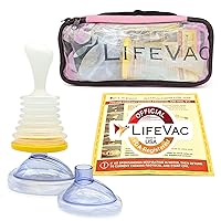 LifeVac Pink Travel Kit - Portable Suction Rescue Device, First Aid Kit for Kids and Adults, Portable Airway Suction Device for Children and Adults