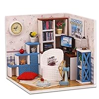 DIY Assemble Mini House Toy Wooden Miniatura Doll Houses Handmade Doll House Toys with Furniture Led Lights Kids Birthday Gifts