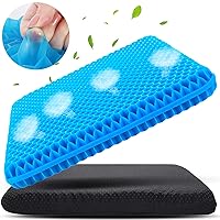Large Gel Seat Cushion for Long Sitting (Super Large & Thick), Soft & Breathable, Gel Cushion for Wheelchair Reduce Sweat, Gel Chair Cushion for Hip Pain, Gel Seat Cushion for Office Chair