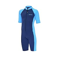 Boys One Piece Sunsuit UV Protection Swimwear UPF50+ Chlorine Resistant Navy Blue