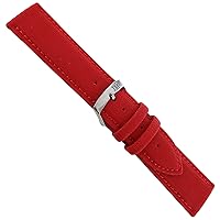 22mm Milano Mens Red Techno Canvas Texture Stitched Sport Watch Band 2778