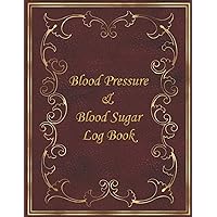 Blood Pressure & Blood Sugar Log Book: personal health record keeper for one year daily blood glucose , bp and heart rate (pulse) with monthly medical review sheets (undated)