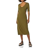 Amazon Essentials Women's Fine Rib Side Cut-Out Dress (Previously Daily Ritual)