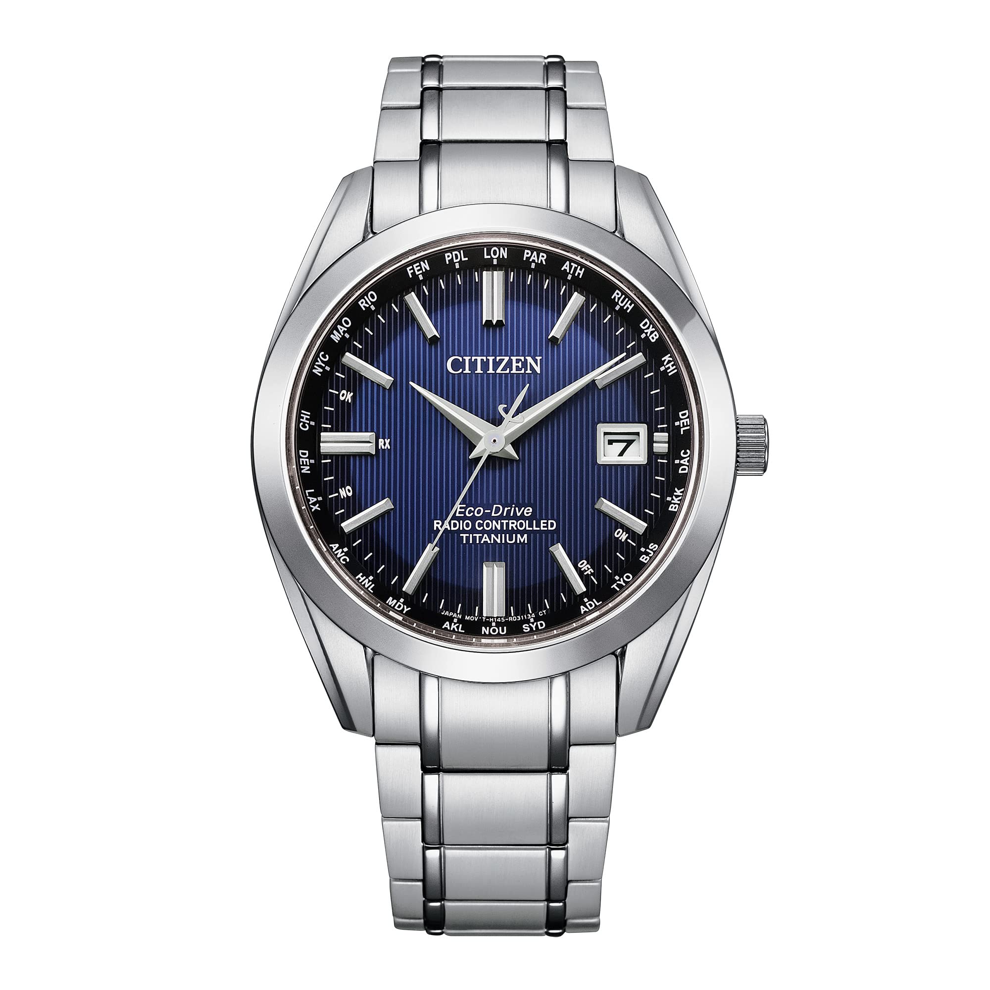 Citizen Men's Eco-Drive Classic Watch in Super Titanium with Atomic Timekeeping Technology, Blue Dial, 3-Hand Date and Sapphire Crystal (Model: CB0260-56L)