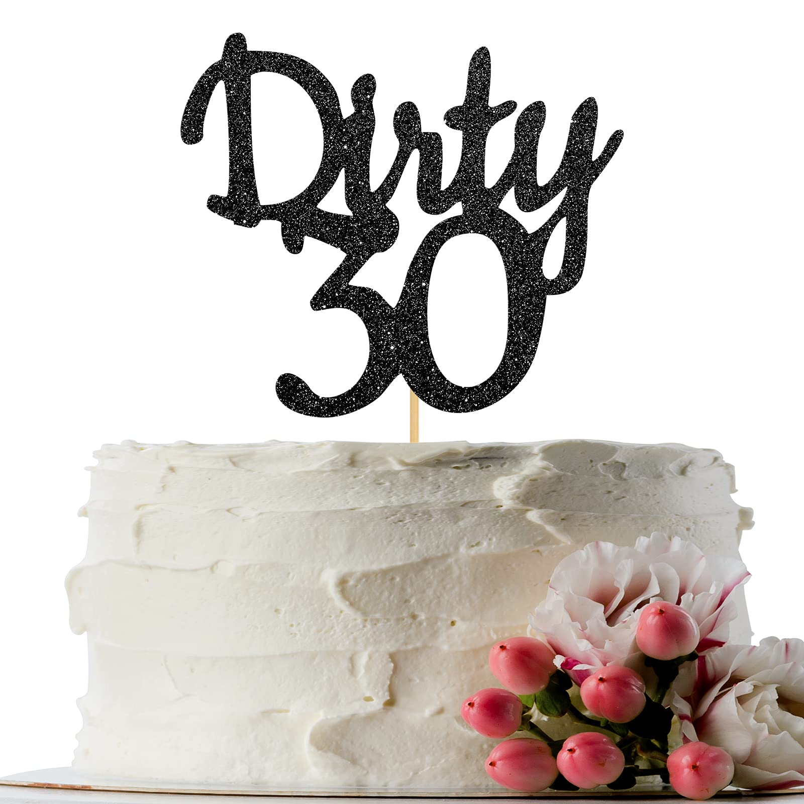 Mua Black Glitter Dirty 30 Cake Topper - Thirty Sign - Happy 30th ...