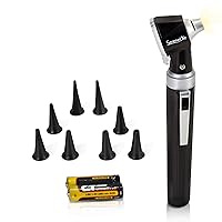 SereneLife Compact Otoscope Ear Checker - Fiber Optic Digital Bright LED Ear Light Design Battery Operated & 3X Magnification - Washable Speculum Tip for Pediatric Adult & Veterinary - SLOTOSPE008.5