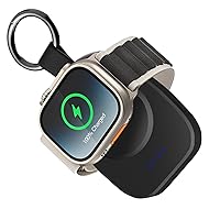 Portable Charger for Apple Watch, Wireless Fast Charging iWatch Charger 1400mAh Power Bank Travel Keychain Accessories Charger for Apple Watch Series 8/7/6/5/4/3/2/SE/Ultra, Black