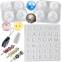 Cute Charms Epoxy Resin Silicone Molds Set, Alphabet Number Animals Insects