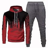 Men's Plus Size Hoodie Winter Sports Casual Fitness Suit With Dots Hoodie Sweatshirt And Pants