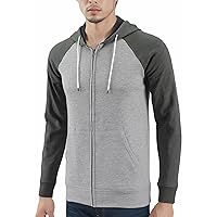 Mens Casual Lightweight Vintage Zip Up Pocket Active Sports Hoodie Sweatshirt Jacket