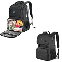 17 Inch Laptop Backpack, TSA Large Travel Backpack with Lunch Box, Lunch Backpack for Women, Insulated Cooler Work Business Backpacks with USB Charging Port Waterproof Computer Bag Lunchbox Daypack