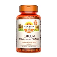 Calcium 1200 mg plus Vitamin D3 for Immune Support, Supports Strong Teeth and Bones, 60 Softgels