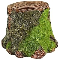 Top Collection 4284 Decorative Mossy Tree Stump Display Figurines, Green, Brown