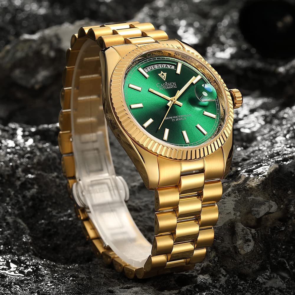 CADISEN Men Automatic Watch Sapphire Luxury Mechanical Wristwatch Stainless Steel Waterproof Watch Casual Homage