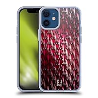 Head Case Designs Red Metallic Dragon Scales Soft Gel Case Compatible with Apple iPhone 12 Mini and Compatible with MagSafe Accessories