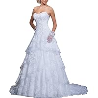 Sweetheart Off The Shoulder Ball Gown Two Piece Lace Wedding Dresses