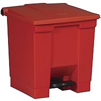 Rubbermaid Commercial Products Slim Jim Front Step On Trash Can, Red, 8 Gallon, Hands-Free Garbage Can for Medical Waste in Hospitals/Lab/Emergency/Patient Rooms