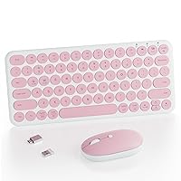 Mini Wireless Keyboard Mouse Combo - 2.4Ghz Aesthetic Quiet Keyboard and Mouse Wireless - 78 Keys Portable Ultra-Thin Keyboard for Laptop, Computer, PC, Notebook, Tablet, Windows, Mac OS