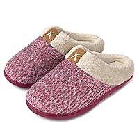 ULTRAIDEAS Women's Indoor Bedroom Slipper with Memory Foam, Gift for Women, Wool-Like House Shoe with Anti-Skid Rubber Sole for Ladies