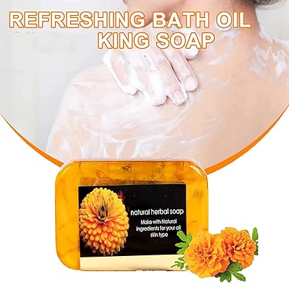 NHIKLATA 2PCS Turmeric Handmade Soap, Natural Organic Ginger Soap, Lymphatic Ginger Soap,for All Skin Types