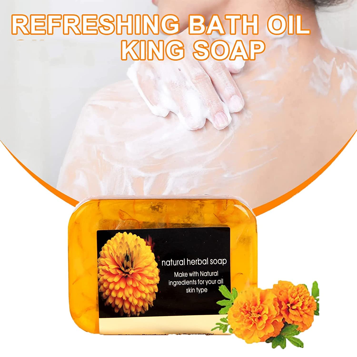 NHIKLATA 2PCS Turmeric Handmade Soap, Natural Organic Ginger Soap, Lymphatic Ginger Soap,for All Skin Types