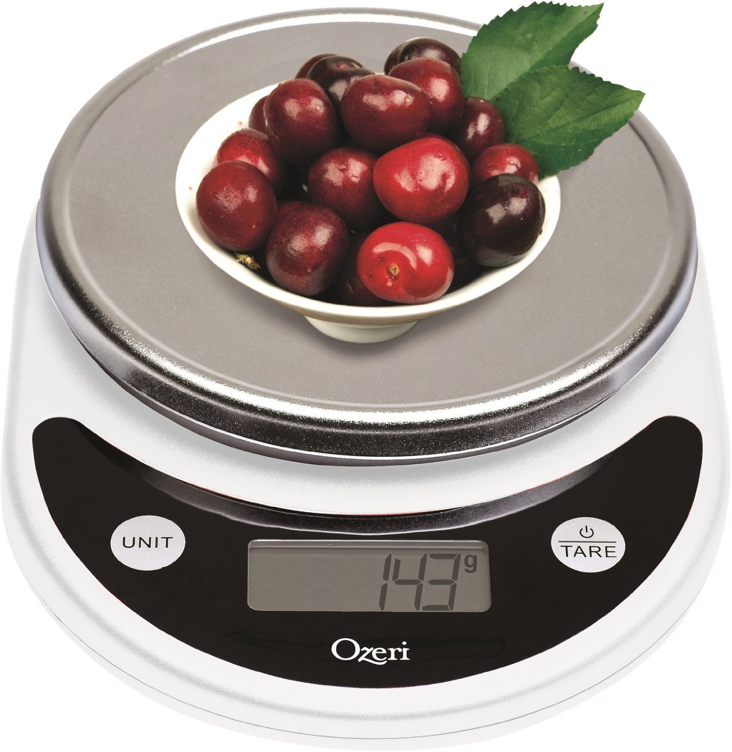 Ozeri Pronto Digital Multifunction Kitchen and Food Scale, Black on White