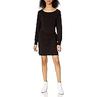 Cupcakes and Cashmere Women's etta French Terry Raglan Dress with Faux wrap tie, Black, Small