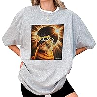 Generic DuminApparel Twice in Lifetime 2024 Solar Eclipse Cats Wearing Glasses T-Shirt, Unisex Sized, Comfort Colors