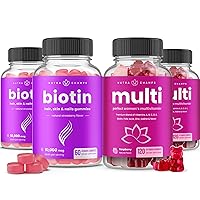 Biotin Gummies (2 Pack) and Womens Multivitamin Gummies (2 Pack) 4 Pack Bundle