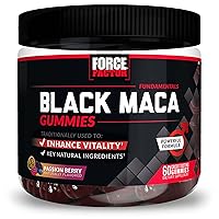 Force Factor Black Maca Gummies, Black Maca Root to Enhance Vitality in Men & Women, Increase Energy & Strength, with BioPerine for Superior Absorption, Delicious Passion Berry Flavor, 60 Gummies