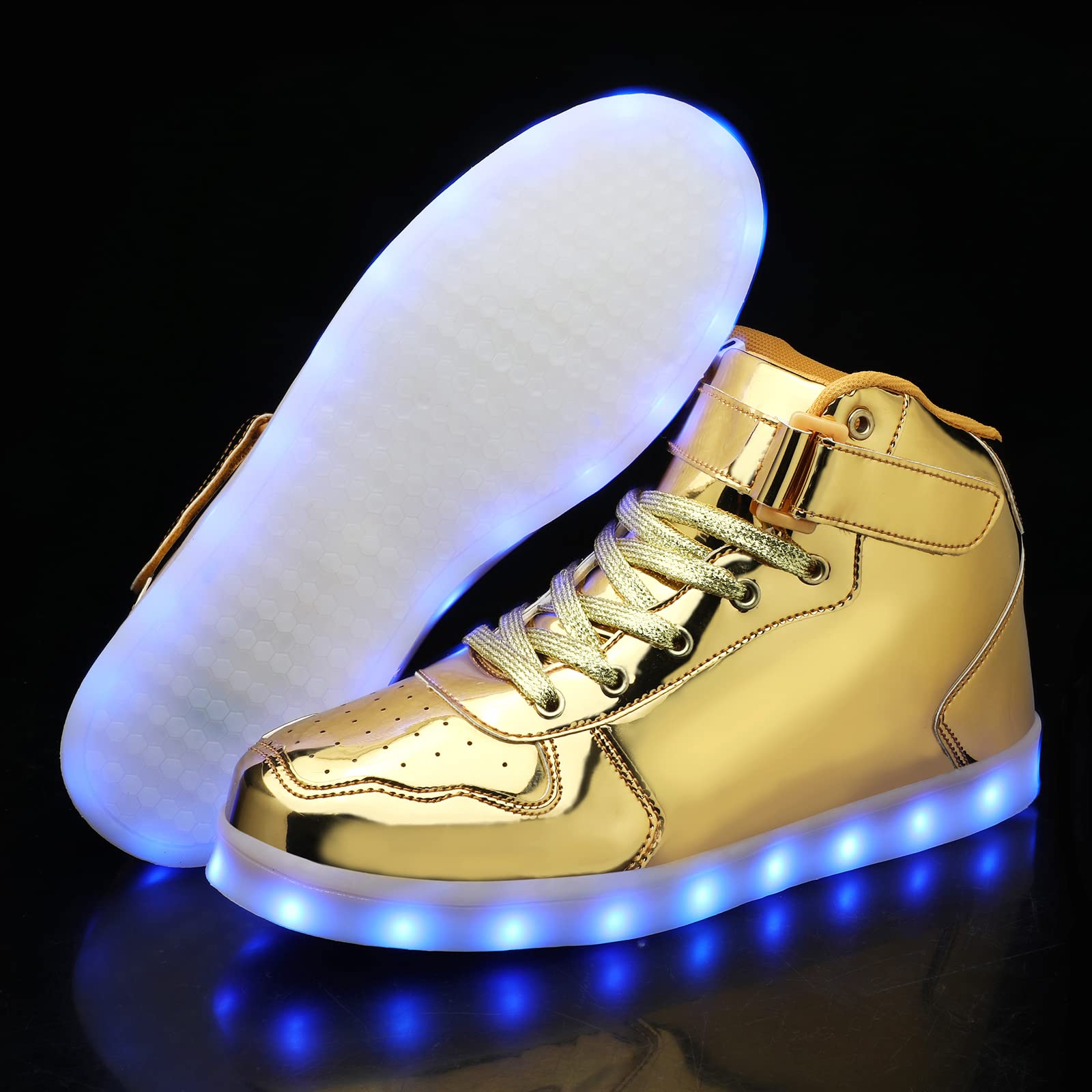 Wooowyet LED Light Up Shoes Kids High Top LED Sneakers for Boys Girls Toddler Halloween Christmas