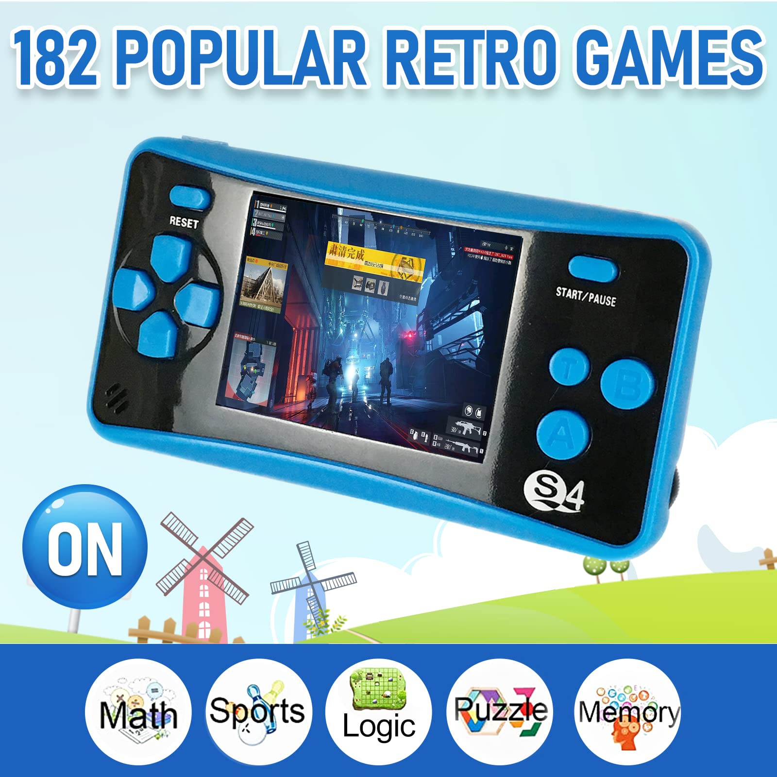 Retro Handheld Game Console, 182 in 1 Video Games Console 2.5