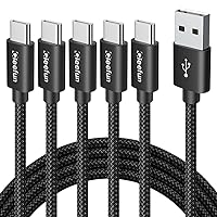CLEEFUN USB C Cable [3ft, 5-Pack], USB A to Type C Cable Fast Charging Charger Cord Braided for iPhone 15 Pro Max/Pro/Plus, for Samsung Galaxy S24 S23 S22 S21 S20 Ultra S10, Moto, Pixel