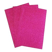 Homeford Self-Adhesive Glitter EVA Foam Sheet, 8-Inch x 12-Inch, 3-Piece (Fuchsia)