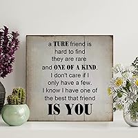 LITTLEGROVE SEEDS Wood Signs A Ture Friend Is Hard to Find They Are Rare And One of A Kind Wooden Sign Motivational Wall Art Rustic Wall Decorations for Living Room Kitchen Home Decor 12x12in
