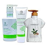 Xiaomoxuan Collagen Shampoo for Dry Scalp Treatment with Natural Body Wash and Tea Tree Hair Mask for Dry Damaged Hair Self-Care Beauty Set Bundle