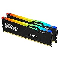 Kingston FURY Beast RGB 32GB (2x16GB) 5200MT/s DDR5 CL36 Desktop Memory Kit of 2 | Infrared Sync Technology | AMD Expo | Plug N Play | KF552C36BBEAK2-32