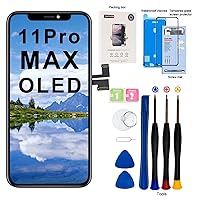 EFAITHFIX for iPhone 11 Pro Max Screen Replacement OLED 6.5 Inch [NOT LCD] Display 3D Touch Frame Assembly Digitizer with Repair Kit Screen Protector Waterproof Adhesive for Model A2161, A2220, A2218