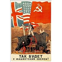 The Dead Wolf Vintage Russian Soviet World War Two WW2 WWII Military Propaganda Poster