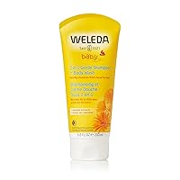 Baby Calendula 2-in-1 Gentle Shampoo and Body Wash, 6.8 Fluid Ounce, Plant Rich Cleanser with Calendula and Sweet Almond Oil