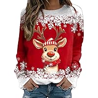 SNKSDGM Women's Funny Letter Graphic Long Sleeve Dressy Casual Christmas Sweatshirt Round Neck Raglan Pullovers Top Tee Shirt