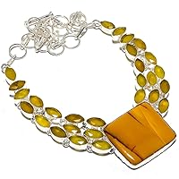 Mookaite, Yellow SAQphire Gemstone 925 Sterling Silver Necklace 18
