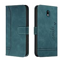 Cell Phone Flip Case Cover Compatible with Nokia C2 Wallet Case,Shockproof TPU Protective Case,PU Leather Phone Case Magnetic Flip Folio Leather Case Card Holders (Color : Green)