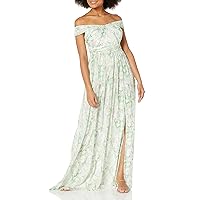Adrianna Papell Women's Off Shoulder Chiffon Gown