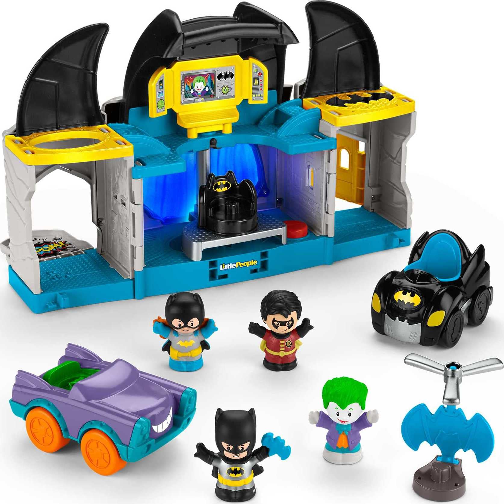 Fisher-Price DC Super Friends Batman Toy Deluxe Batcave Playset With Lights Sounds & 4 Figures For Toddlers Ages 18+ Months