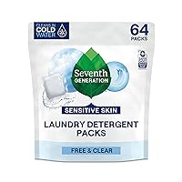 Laundry Detergent Packs, Free & Clear, Made for Sensitive Skin, EPA Safer Choice Certified, 64 Count