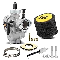 NIBBI Motorcycle Carburetor, PE22mm Flange Carb for 110cc 125cc 130cc with Carb Jets, for Dirt Bike Pit Bike ATV Go karts Moped Scooter 2/4 Stroke Engine with 45mm Air Filters