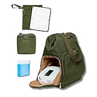Sarah Wells Norah Breastpump Backpack Cold Gold Breastmilk Cooler and Pumparoo Wet/Dry Bag (Olive) Bundle