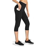 Fengbay High Waist Yoga Pants with Pockets, Capri Leggings for Women Tummy Control Running 4 Way Stretch Workout Leggings